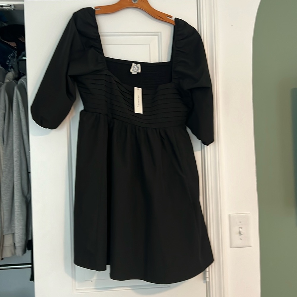 Black mini baby doll dress